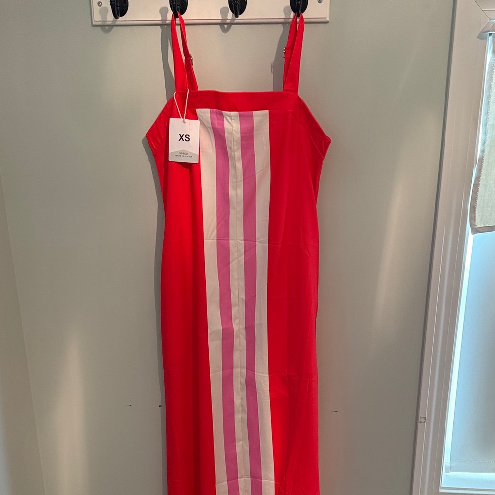 Red and White Striped Dress